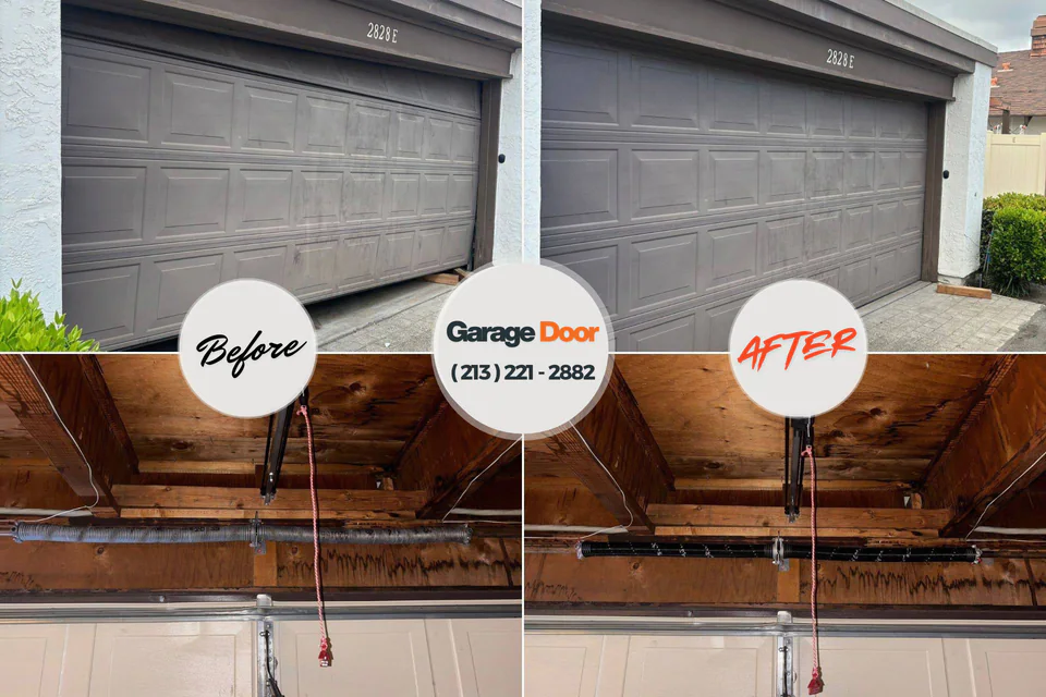 Before and after: garage door repair New Carlisle, IN